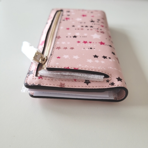 KATE SPADE Star Staci Large Slim Bifold Shimmery Pink Wallet - Picture 16 of 16